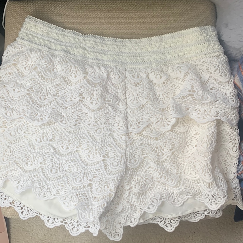 White Lace Shorts